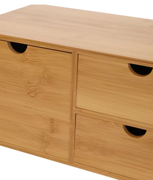 Bamboe Bureau-Organizer met 3 Lades – Duurzame Desktop Opbergkast