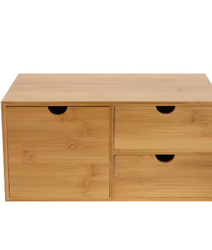 Bamboe Bureau-Organizer met 3 Lades – Duurzame Desktop Opbergkast