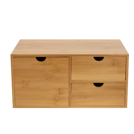 Bamboe Bureau-Organizer met 3 Lades – Duurzame Desktop Opbergkast
