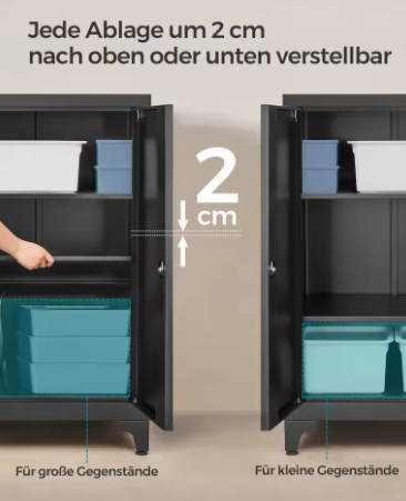 Metalen Archiefkast met 2 Deuren en Verstelbare Planken