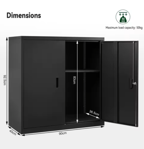 Afsluitbare Metalen Archiefkast met Slot en Verstelbare Plank