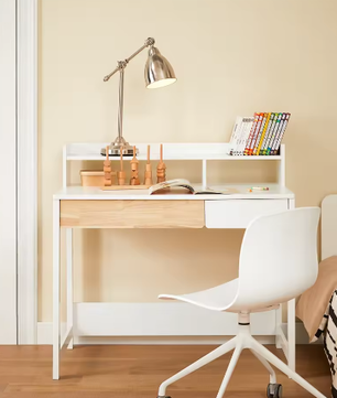 Compact Bureau met Opbergruimte en 2 Lades voor Thuiskantoor