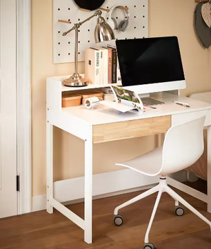 Compact Bureau met Opbergruimte en 2 Lades voor Thuiskantoor