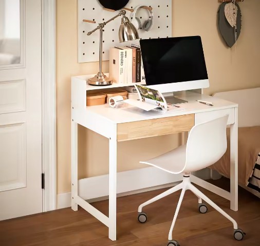 Compact Bureau met Opbergruimte en 2 Lades voor Thuiskantoor