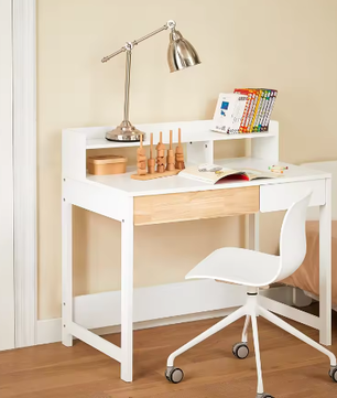 Compact Bureau met Opbergruimte en 2 Lades voor Thuiskantoor