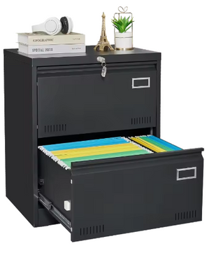 Metalen archiefkast met 2 laden en slot – Verticale kantoor archiefkast A4/Letter