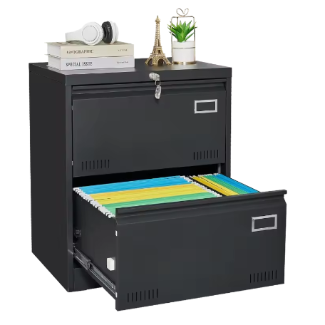 Metalen archiefkast met 2 laden en slot – Verticale kantoor archiefkast A4/Letter