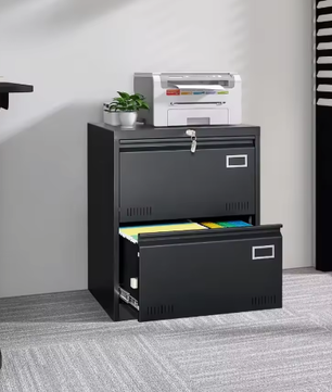 Metalen archiefkast met 2 laden en slot – Verticale kantoor archiefkast A4/Letter