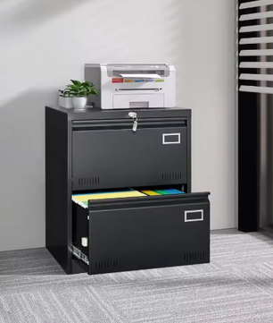 Metalen archiefkast met 2 laden en slot – Verticale kantoor archiefkast A4/Letter