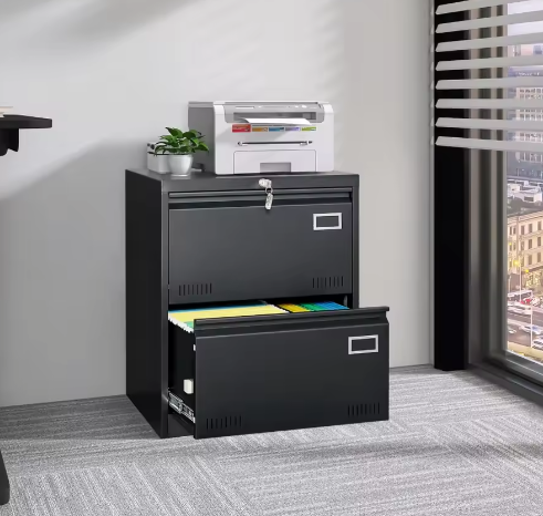 Metalen archiefkast met 2 laden en slot – Verticale kantoor archiefkast A4/Letter