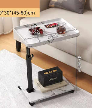 Verstelbare rolwagen overbed tafel – Draaibaar laptopbureau met wielen voor thuis en zorg
