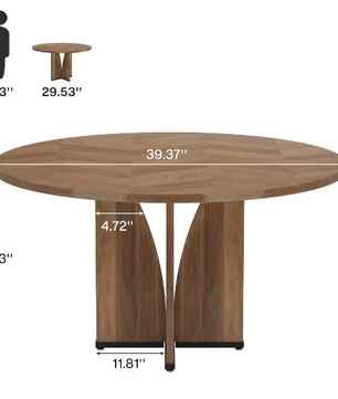 Ronde vergadertafel 99 cm – compacte tafel voor 4 personen