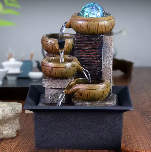 Desktop Waterfontein Zen – Rustgevende Tafelfontein voor Meditatie en Feng Shui Decoratie