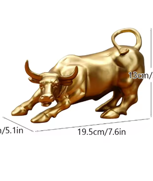 Bronzen Stierenbeeld voor Bureau – Decoratieve Sculptuur voor Kantoor en Interieur