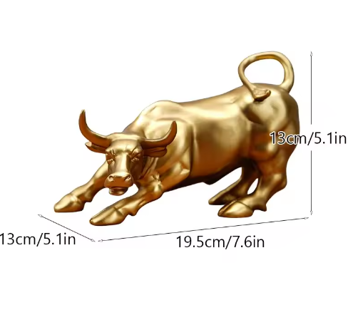 Bronzen Stierenbeeld voor Bureau – Decoratieve Sculptuur voor Kantoor en Interieur