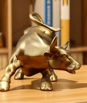 Bronzen Stierenbeeld voor Bureau – Decoratieve Sculptuur voor Kantoor en Interieur