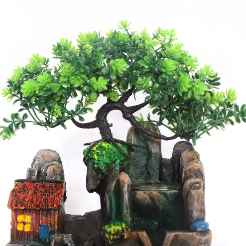 Tafel Waterval Rotskamer met LED Bal en Verstuiver – Tuinfontein Decor