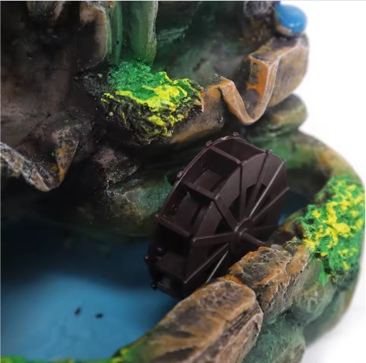 Tafel Waterval Rotskamer met LED Bal en Verstuiver – Tuinfontein Decor