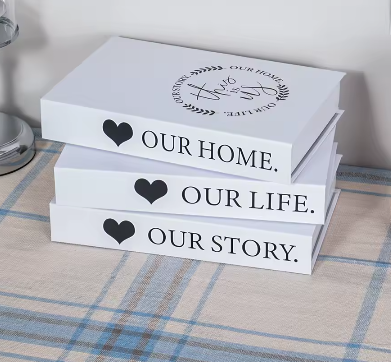 Set van 3 Opvouwbare Decoratieve Boeken – Mode en Stijlvolle Woonkamer Ornamenten
