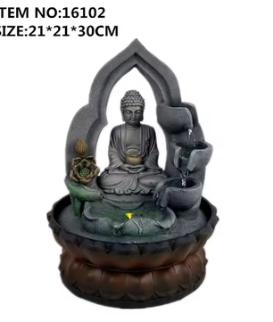 Binnenlucht Humilie Waterval Fontein – LED Bureau Decor en Feng Shui Boeddha