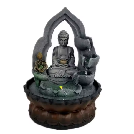 Binnenlucht Humilie Waterval Fontein – LED Bureau Decor en Feng Shui Boeddha