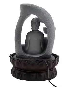 220V Boeddha Hars Tafel Fontein – Handgeschilderd Ornament met LED Licht