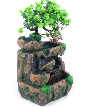 Rotstuin Desktopfontein – LED Binnenwaterval Ornament, Rustgevend Decor