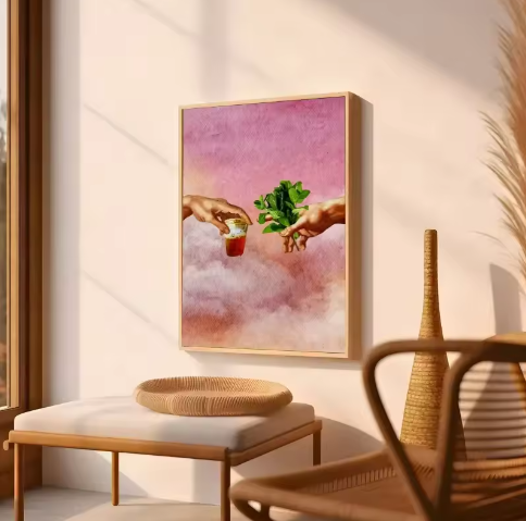 Retro Fashion Poster Prints – Marokkaanse Thee en Munt Canvas Kunst voor Woonkamer en Kantoor