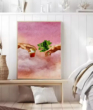 Retro Fashion Poster Prints – Marokkaanse Thee en Munt Canvas Kunst voor Woonkamer en Kantoor