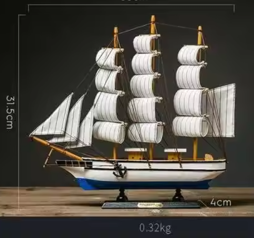 Levensecht Miniatuur Houten Piratenschip – Marine Decoratie en Home Souvenir