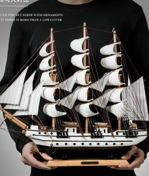 Levensecht Miniatuur Houten Piratenschip – Marine Decoratie en Home Souvenir
