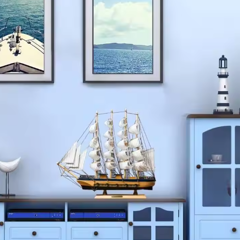 Levensecht Miniatuur Houten Piratenschip – Marine Decoratie en Home Souvenir