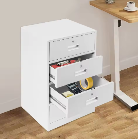 Archiefkast met 4 Laden – Metalen Opbergkast voor Kantoor en Thuis