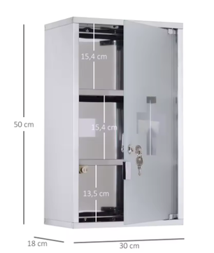 Roestvrijstalen Medicijnkastje met Slot – Veilig en Praktisch voor Badkamer