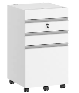 Mobiele Archiefkast met 3 Laden – Afsluitbaar, Extra Opbergruimte, Wit