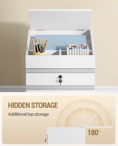 Mobiele Archiefkast met 3 Laden – Afsluitbaar, Extra Opbergruimte, Wit