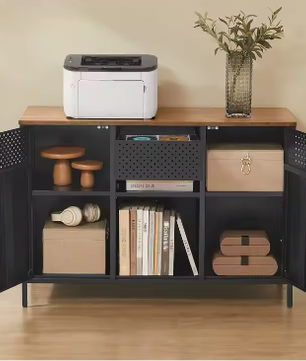 Metalen Opbergkast met Dubbele Deur – Multifunctionele Garderobekast