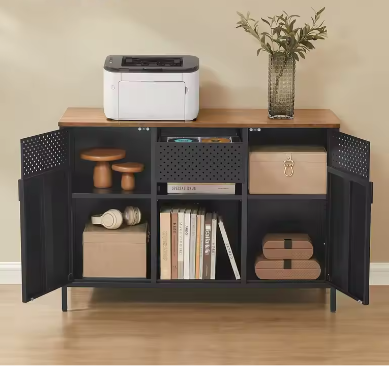 Metalen Opbergkast met Dubbele Deur – Multifunctionele Garderobekast