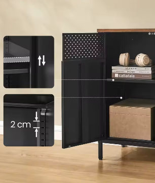 Metalen Opbergkast met Dubbele Deur – Multifunctionele Garderobekast