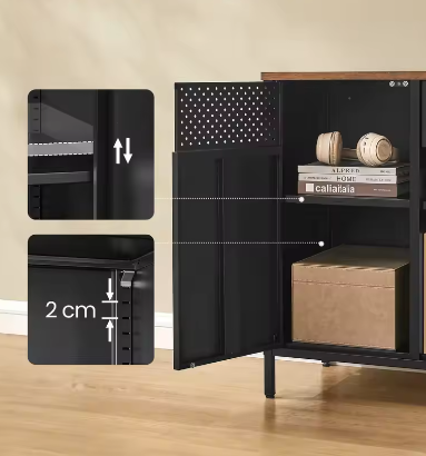 Metalen Opbergkast met Dubbele Deur – Multifunctionele Garderobekast