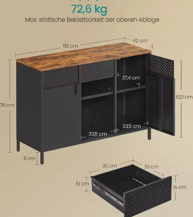 Metalen Opbergkast met Dubbele Deur – Multifunctionele Garderobekast