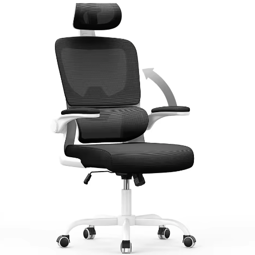 Ergonomische Bureaustoel met Opklapbare Armleuningen en Ademend Rugpaneel