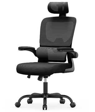 Ergonomische Bureaustoel met Opklapbare Armleuningen en Ademend Rugpaneel