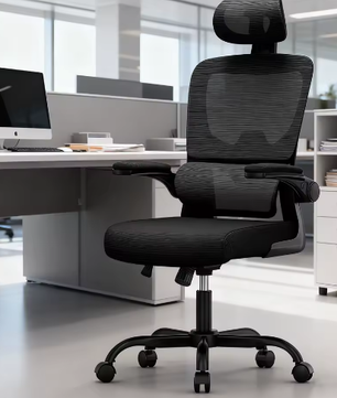 Ergonomische Bureaustoel met Opklapbare Armleuningen en Ademend Rugpaneel