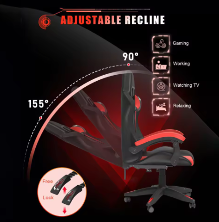 Gamingstoel met RGB LED-verlichting en Ergonomische Ondersteuning