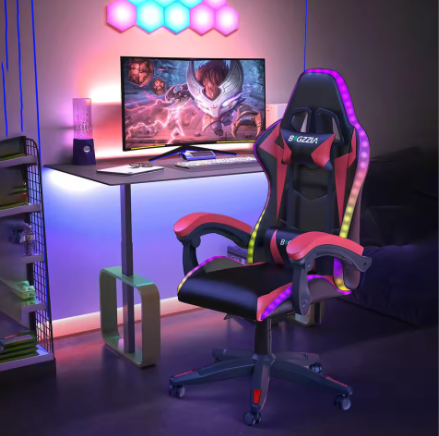 Gamingstoel met RGB LED-verlichting en Ergonomische Ondersteuning