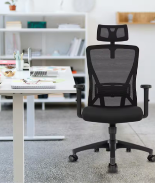 Ergonomische Bureaustoel met Verstelbare Hoofdsteun en Armleuningen