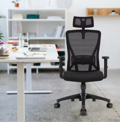 Ergonomische Bureaustoel met Verstelbare Hoofdsteun en Armleuningen