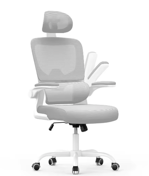 Ergonomische Bureaustoel met Opklapbare Armleuningen – Verstelbaar, Ademende Mesh Rugleuning, 360° Draaistoel