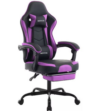 Ergonomische Gamingstoel met Voetsteun – Verstelbare Computerstoel met Lendenkussen en Hoofdsteun